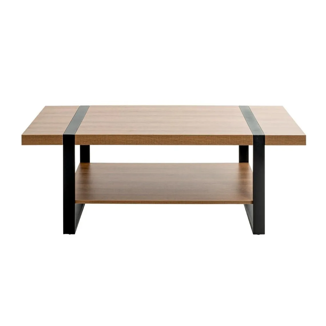 3S. x Home Table basse acier laqué noir et plateaux décor chêne Hot