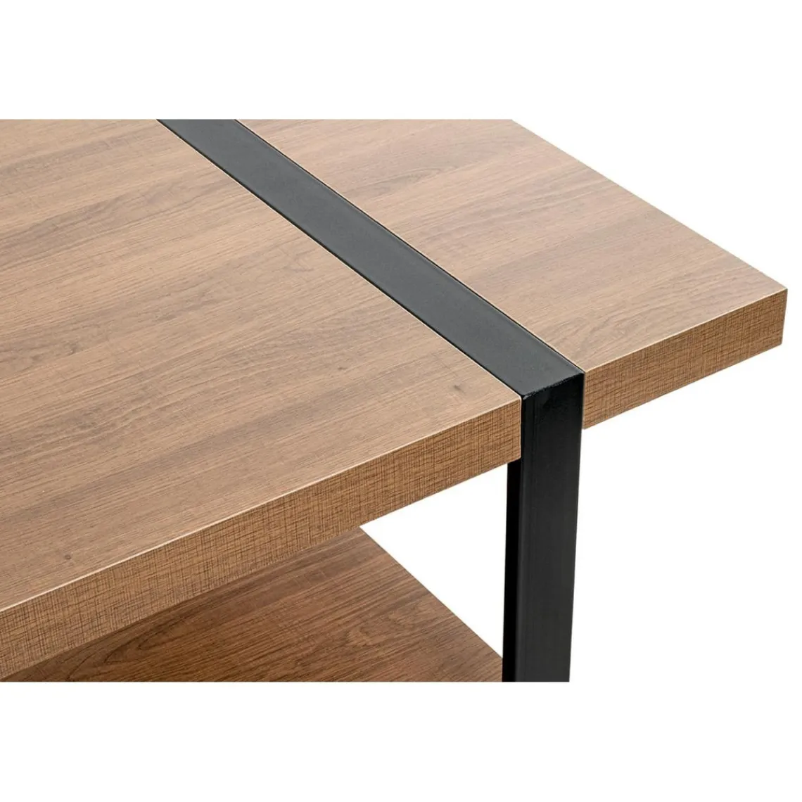 3S. x Home Table basse acier laqué noir et plateaux décor chêne Hot