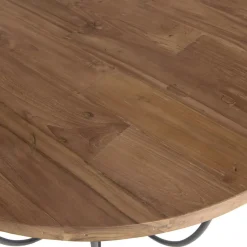 Macabane Table Basse ALIDA Coque Noire Bois Teck Recyclé Et Métal 80 X 80 Cm Beige Sale