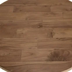 Macabane Table Basse ALIDA Coque Noire Bois Teck Recyclé Et Métal 80 X 80 Cm Beige Sale