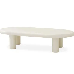 3S. x Home Table basse arrondie avec pieds colonnes Roady Crème Hot