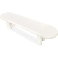 3S. x Home Table basse arrondie avec pieds colonnes Roady Crème Hot