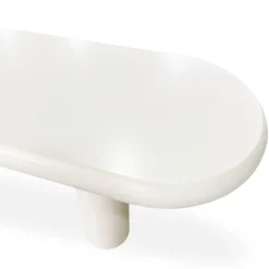 3S. x Home Table basse arrondie avec pieds colonnes Roady Crème Hot