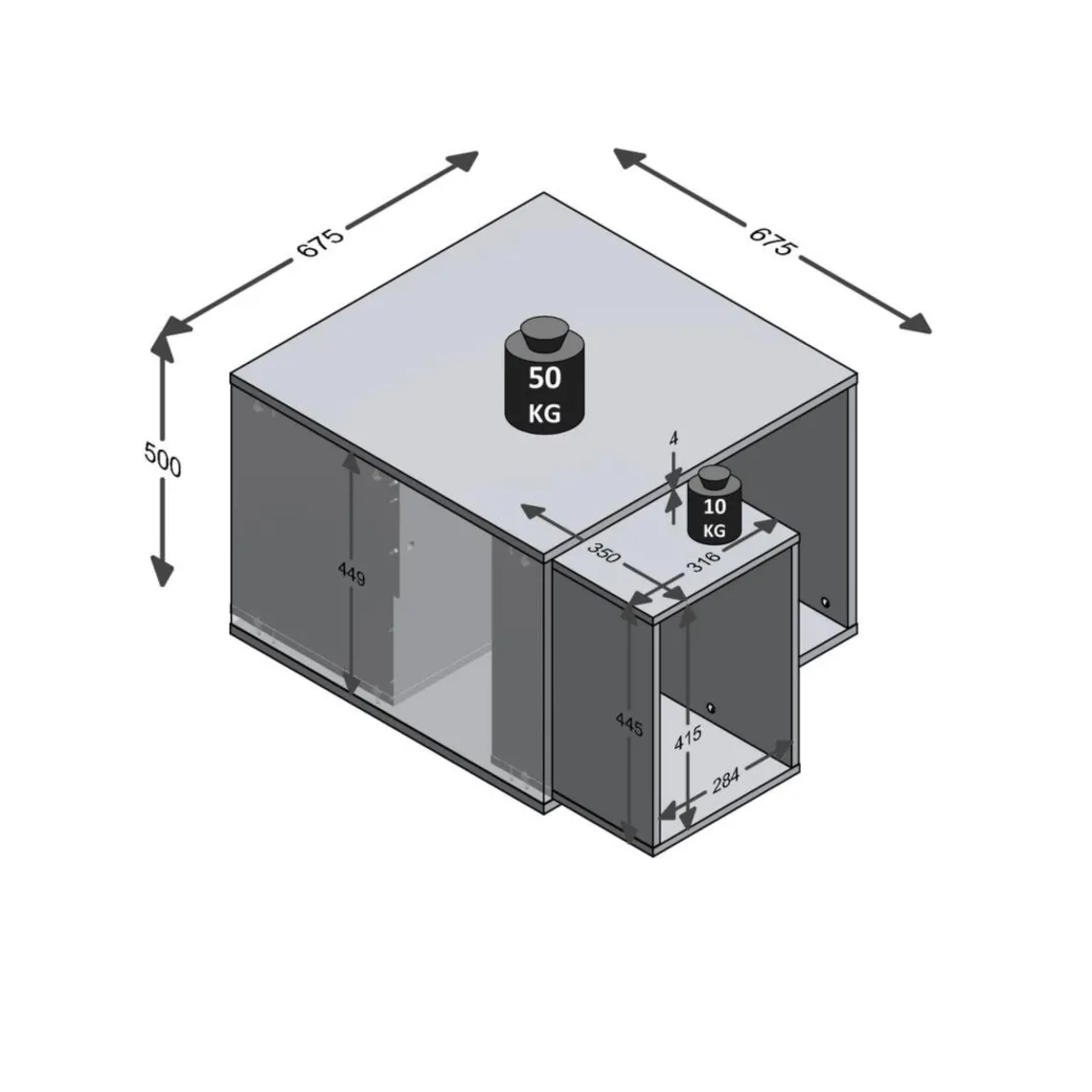 3S. x Home Table basse avec caissons amovibles JOKER 1 gris béton Sale