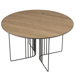 Macabane Table basse biseautée mocha pieds graphiques métal noir JULIA Online