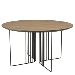 Macabane Table basse biseautée mocha pieds graphiques métal noir JULIA Online