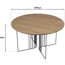 Macabane Table basse biseautée mocha pieds graphiques métal noir JULIA Online