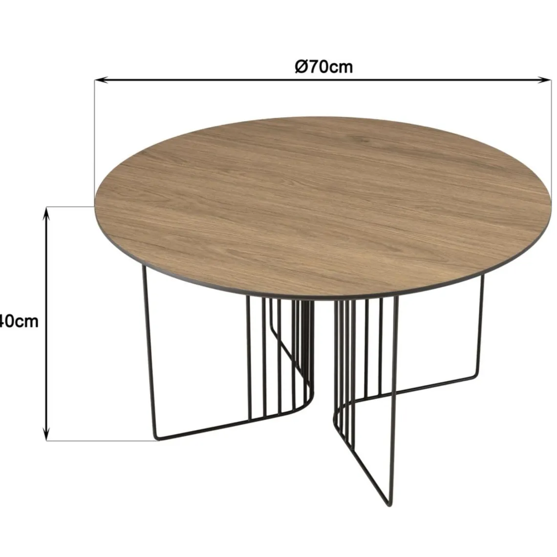 Macabane Table basse biseautée mocha pieds graphiques métal noir JULIA Online