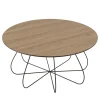 Macabane Table basse biseautée mocha pieds forme panier en métal JULIA Discount
