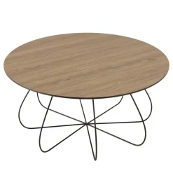 Macabane Table basse biseautée mocha pieds forme panier en métal JULIA Discount