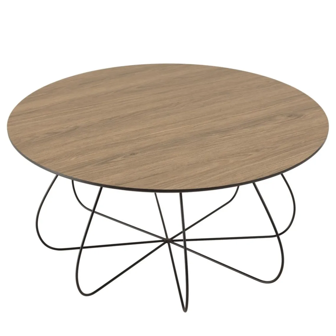 Macabane Table basse biseautée mocha pieds forme panier en métal JULIA Discount