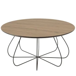 Macabane Table basse biseautée mocha pieds forme panier en métal JULIA Discount
