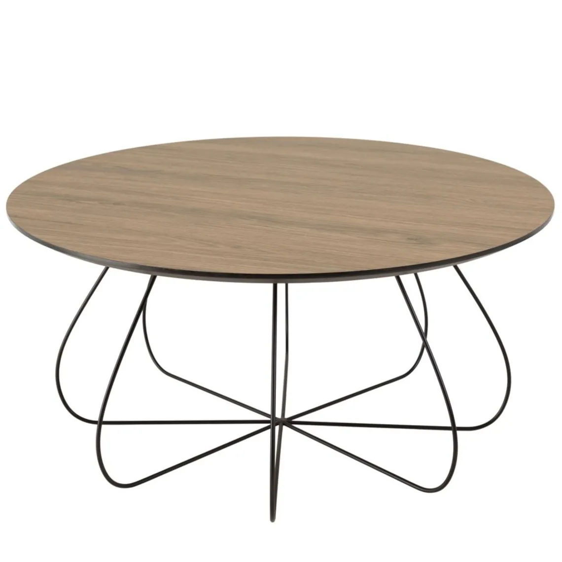 Macabane Table basse biseautée mocha pieds forme panier en métal JULIA Discount