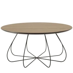 Macabane Table basse biseautée mocha pieds forme panier en métal JULIA Discount