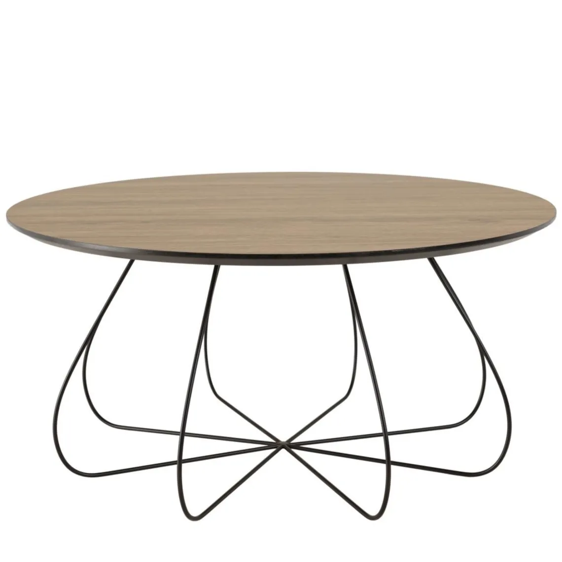 Macabane Table basse biseautée mocha pieds forme panier en métal JULIA Discount