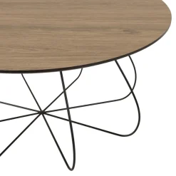 Macabane Table basse biseautée mocha pieds forme panier en métal JULIA Discount