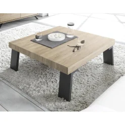 3S. x Home Table basse carrée avec pieds en métal PALMA Outlet
