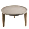 Macabane Table basse carrée Plateau en béton pieds en Acacia New