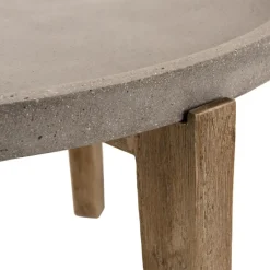 Macabane Table basse carrée Plateau en béton pieds en Acacia New