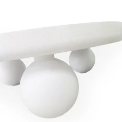 3S. x Home Table basse contemporaine design rond Bonnie texture minérale Blanc Online