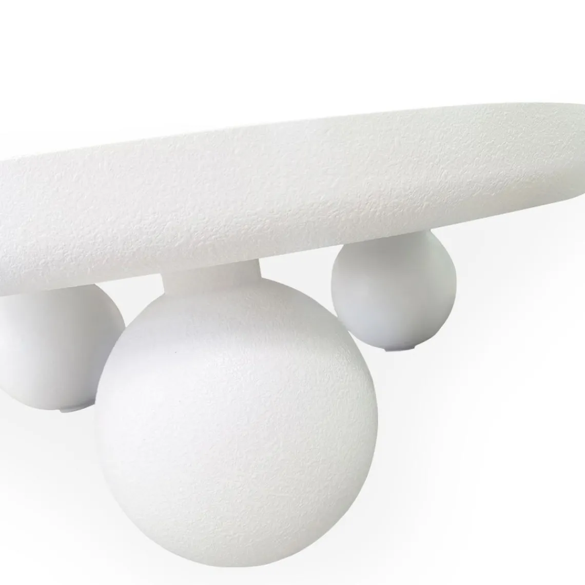 3S. x Home Table basse contemporaine design rond Bonnie texture minérale Blanc Online