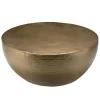 Macabane Table basse coque ronde en Aluminium Doré antique JOHAN Hot