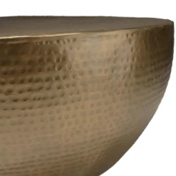 Macabane Table basse coque ronde en Aluminium Doré antique JOHAN Hot