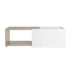 3S. x Home Table Basse Couleur Chêne SLIDE Blanc Best