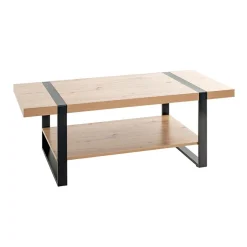 3S. x Home Table basse décor chêne et acier laqué noir Hot