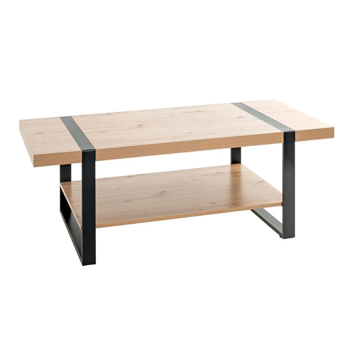 3S. x Home Table basse décor chêne et acier laqué noir Hot
