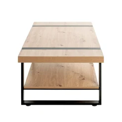 3S. x Home Table basse décor chêne et acier laqué noir Hot
