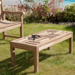 Macabane Table basse de jardin 100 x 50 cm en bois Teck Sale