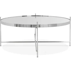 ALTEREGO Table basse de salon 'KOLOS BIG' couleur chrome Sale