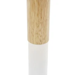 ALTEREGO Table basse design ronde 'DILA' en bois finition naturelle et métal blanc Sale