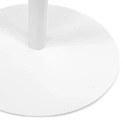 ALTEREGO Table basse design ronde 'DILA' en bois finition naturelle et métal blanc Sale