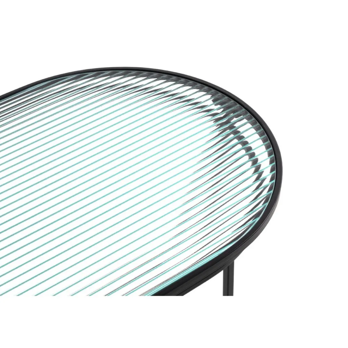 3S. x Home table basse en métal laqué noir,