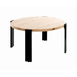 3S. x Home Table basse en tube d'acier peint par poudrage en noir, plateau en MDF Online
