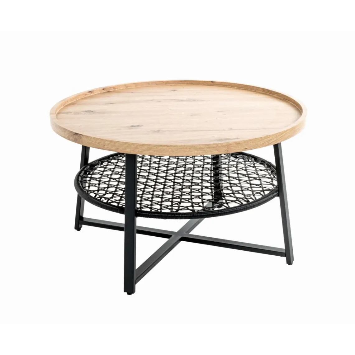 3S. x Home Table basse en tube plateau en MDF décor chêne Online