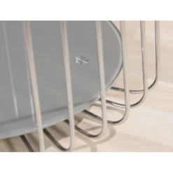 3S. x Home Table Basse en verre et Métal Chromé D50 cm Marron Outlet