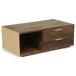 3S. x Home Table Basse FIRMIN Marron Et Métal Or Online