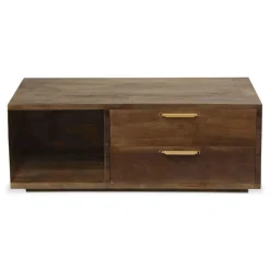 3S. x Home Table Basse FIRMIN Marron Et Métal Or Online