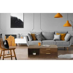 3S. x Home Table Basse FIRMIN Marron Et Métal Or Online