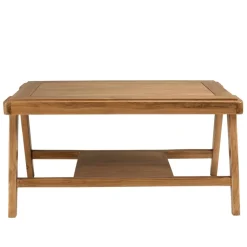 Macabane Table basse FLORES rectangulaire double plateau en teck WILL Marron Outlet