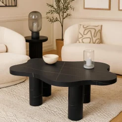 3S. x Home Table basse forme nuage Lagoon Effet Marbre Noir Online