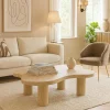 3S. x Home Table basse forme nuage Lagoon Effet Travertin Beige Best