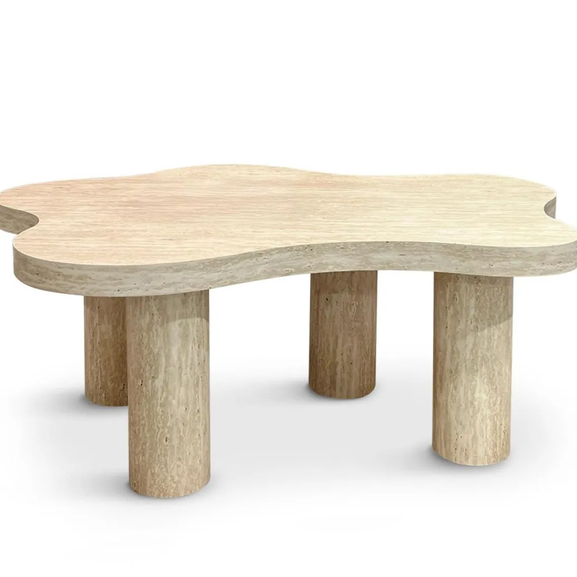 3S. x Home Table basse forme nuage Lagoon Effet Travertin Beige Best