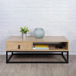 3S. x Home Table basse industrielle Bois et Métal SALMA New