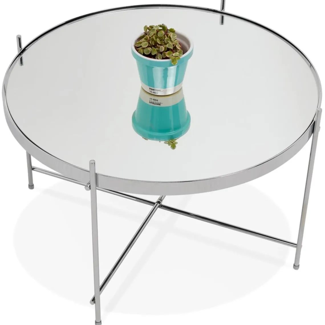 ALTEREGO Table basse 'KOLOS MEDIUM' couleur chrome Clearance