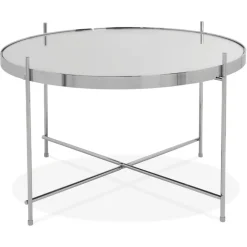ALTEREGO Table basse 'KOLOS MEDIUM' couleur chrome Clearance