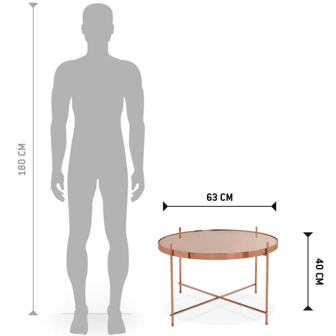 ALTEREGO Table basse 'KOLOS MEDIUM' couleur cuivre Online